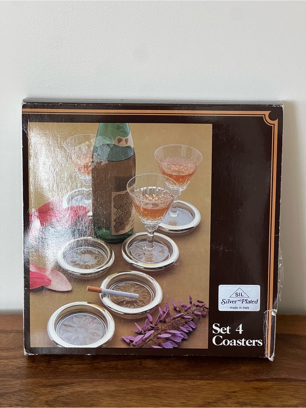 Vintage Crystal & Silver Plated Coaster/Ashtray Set (NIB)